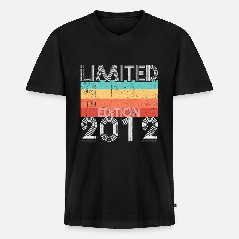 Limited Edition Retro 2012 - Männer Premium Bio T-Shirt mit V-Ausschnitt - Schwarz