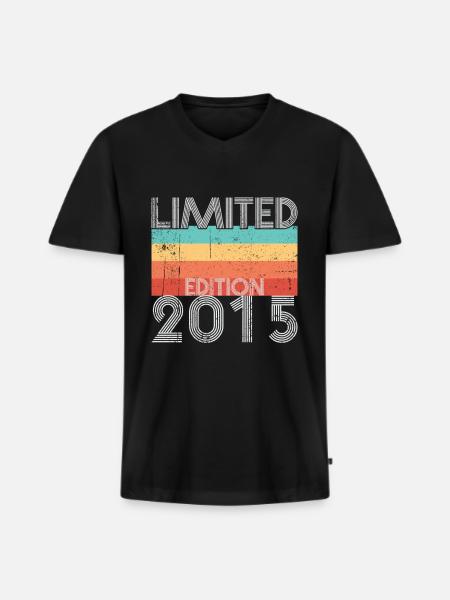 Edition Limitée Rétro 2015 - T-shirt encolure en V Premium bio Homme - noir