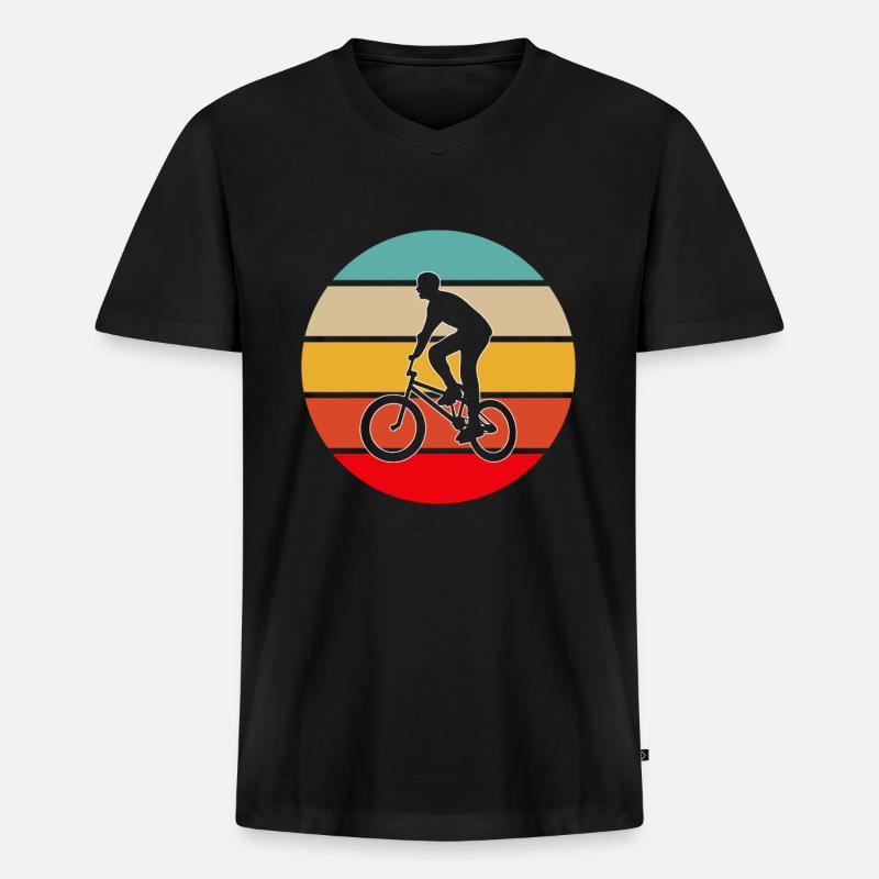 BMX retro - Men's Premium Organic T-shirt with V-neck - black
