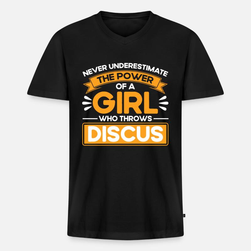 Diskuswerfen Diskuswerfer Geschenk - Männer Premium Bio T-Shirt mit V-Ausschnitt - Schwarz