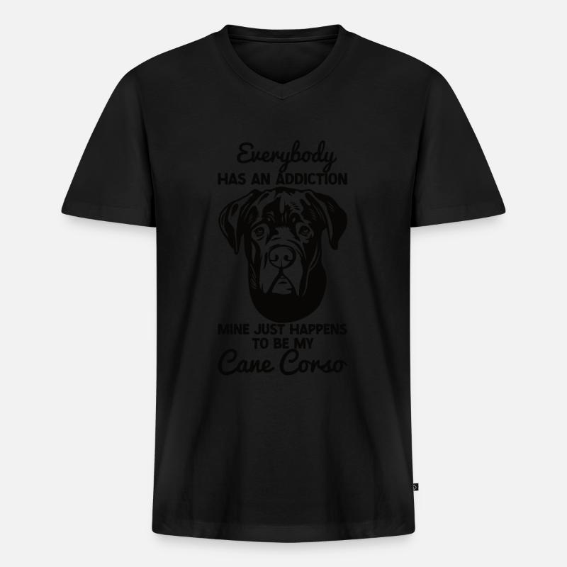 Cane Corso - Männer Premium Bio T-Shirt mit V-Ausschnitt - Schwarz