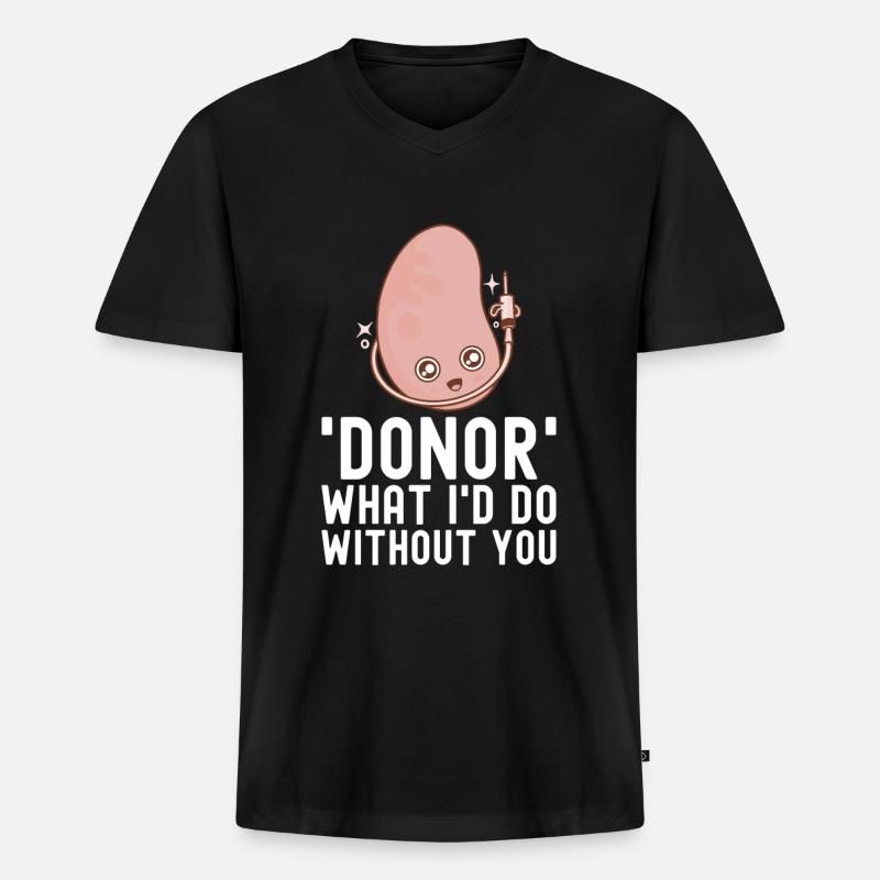 Nierenspender - Männer Premium Bio T-Shirt mit V-Ausschnitt - Schwarz