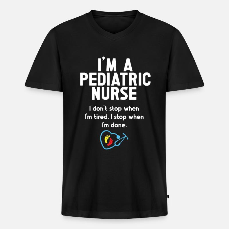 Kinderkrankenschwester - Männer Premium Bio T-Shirt mit V-Ausschnitt - Schwarz