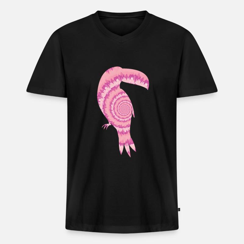 Tukan - Männer Premium Bio T-Shirt mit V-Ausschnitt - Schwarz