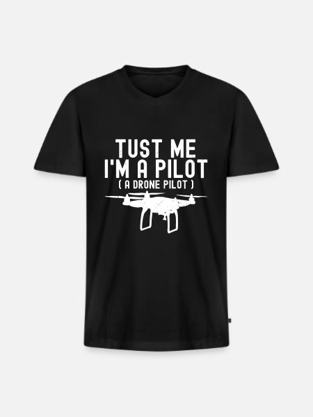 Drone - T-shirt encolure en V Premium bio Homme - noir