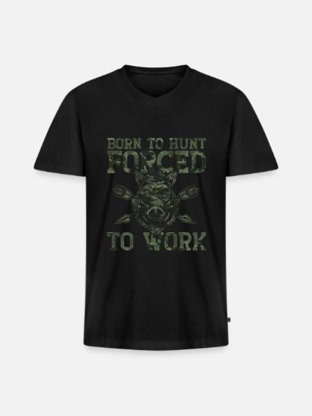 Schweinejagd Jäger Schweinejagd - Männer Premium Bio T-Shirt mit V-Ausschnitt - Schwarz