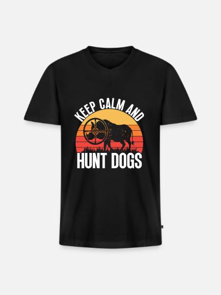Schweinejagd Jäger Schweinejagd - Männer Premium Bio T-Shirt mit V-Ausschnitt - Schwarz