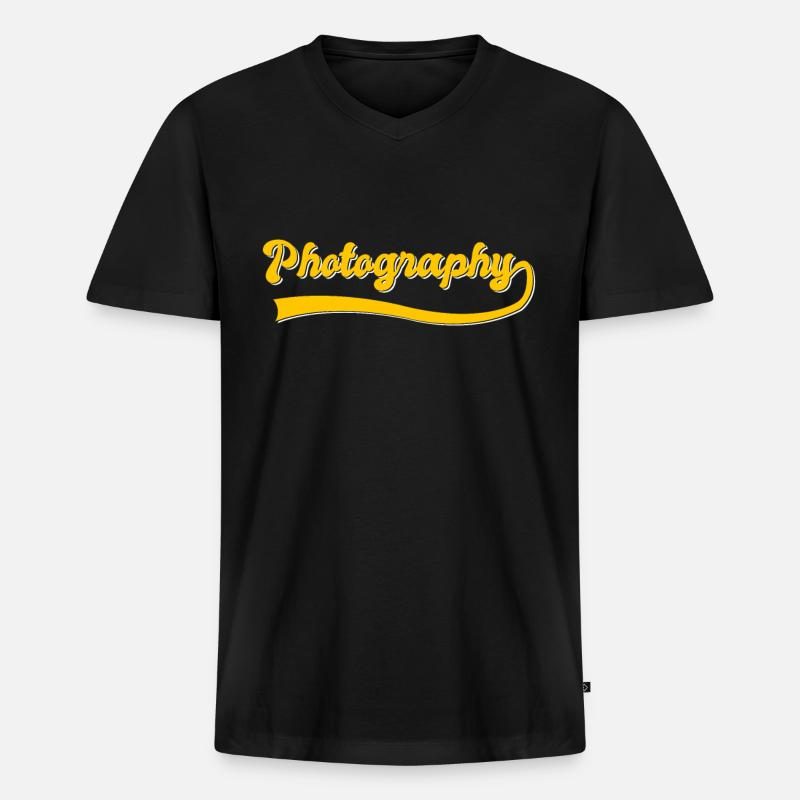 Fotografie - Männer Premium Bio T-Shirt mit V-Ausschnitt - Schwarz