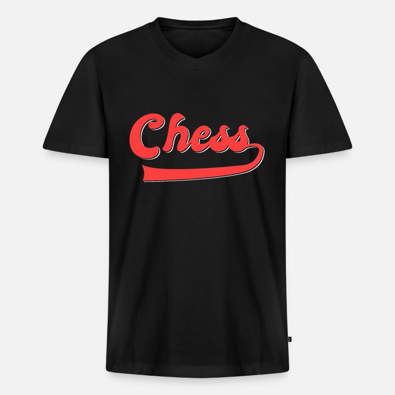 Schach - Männer Premium Bio T-Shirt mit V-Ausschnitt - Schwarz