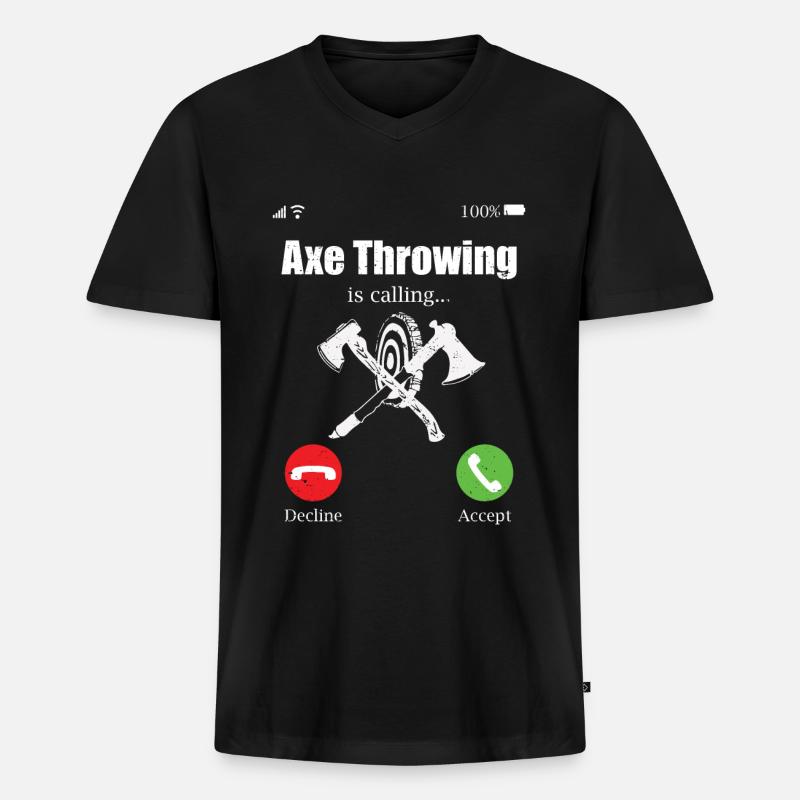 Axe Throw Axe Throwing Game - Men's Premium Organic T-shirt with V-neck - black