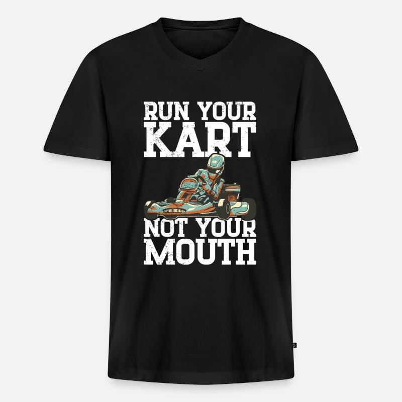 Geh Kart - Männer Premium Bio T-Shirt mit V-Ausschnitt - Schwarz