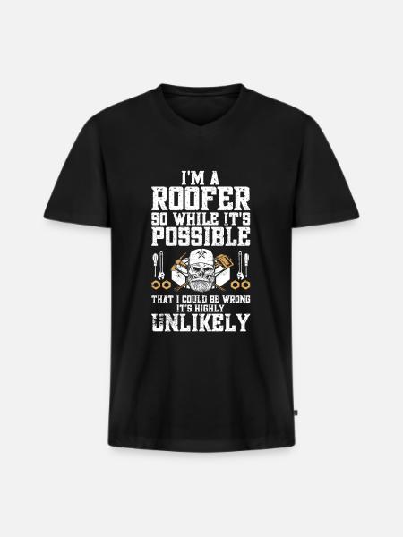 Dachdecker -Dachhäuser Reparaturen - Männer Premium Bio T-Shirt mit V-Ausschnitt - Schwarz