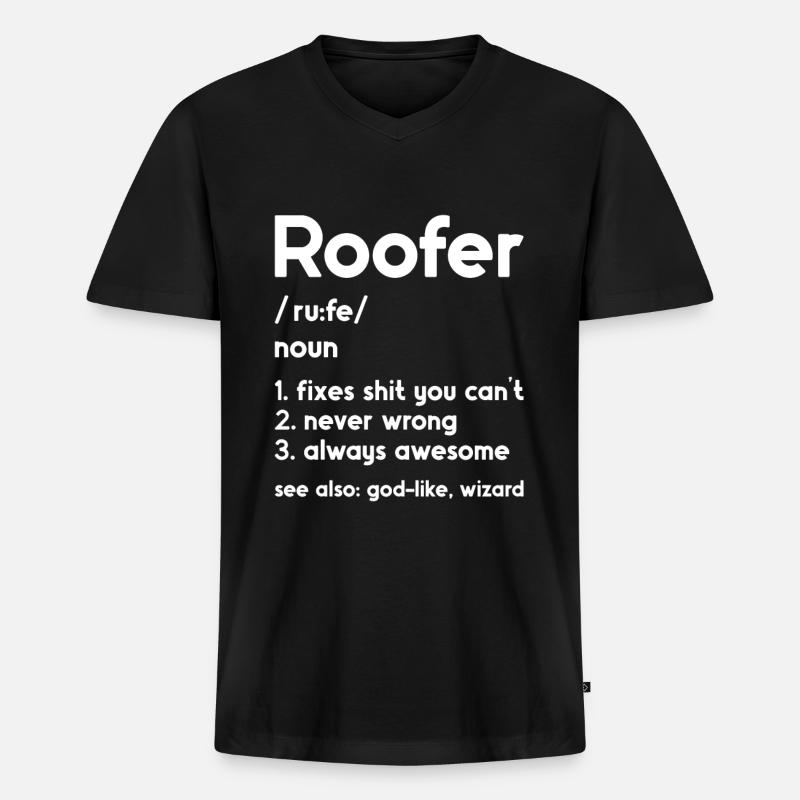 Dachdecker -Dachhäuser Reparaturen - Männer Premium Bio T-Shirt mit V-Ausschnitt - Schwarz