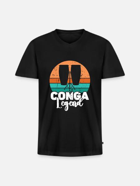 Conga Drum Musician Drumline - Men's Premium Organic T-shirt with V-neck - black