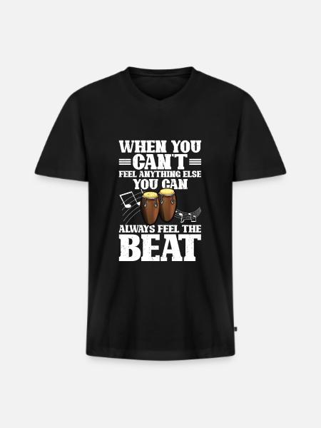 Conga Drum Musician Drumline - Men's Premium Organic T-shirt with V-neck - black