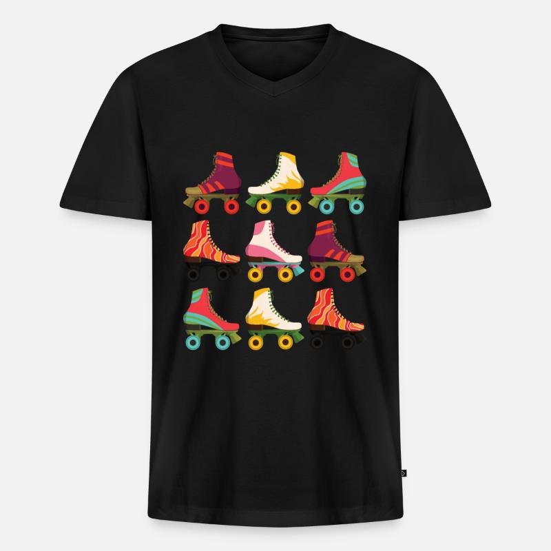 Rollschuhe - Männer Premium Bio T-Shirt mit V-Ausschnitt - Schwarz