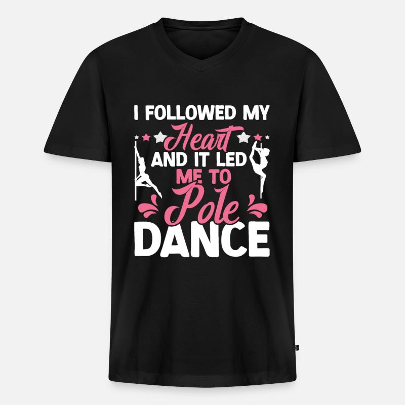 Pole Dance - Männer Premium Bio T-Shirt mit V-Ausschnitt - Schwarz