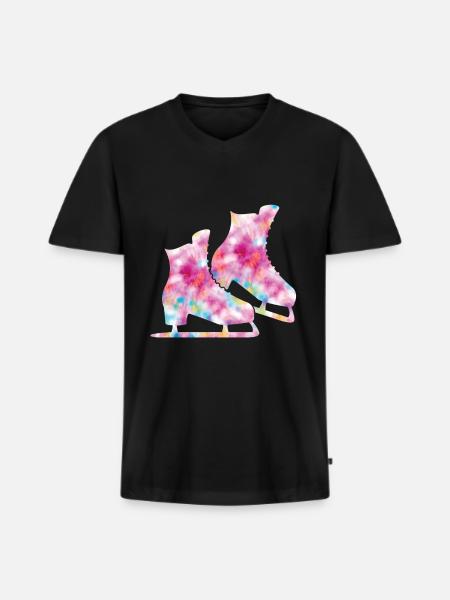 Patinage - T-shirt encolure en V Premium bio Homme - noir