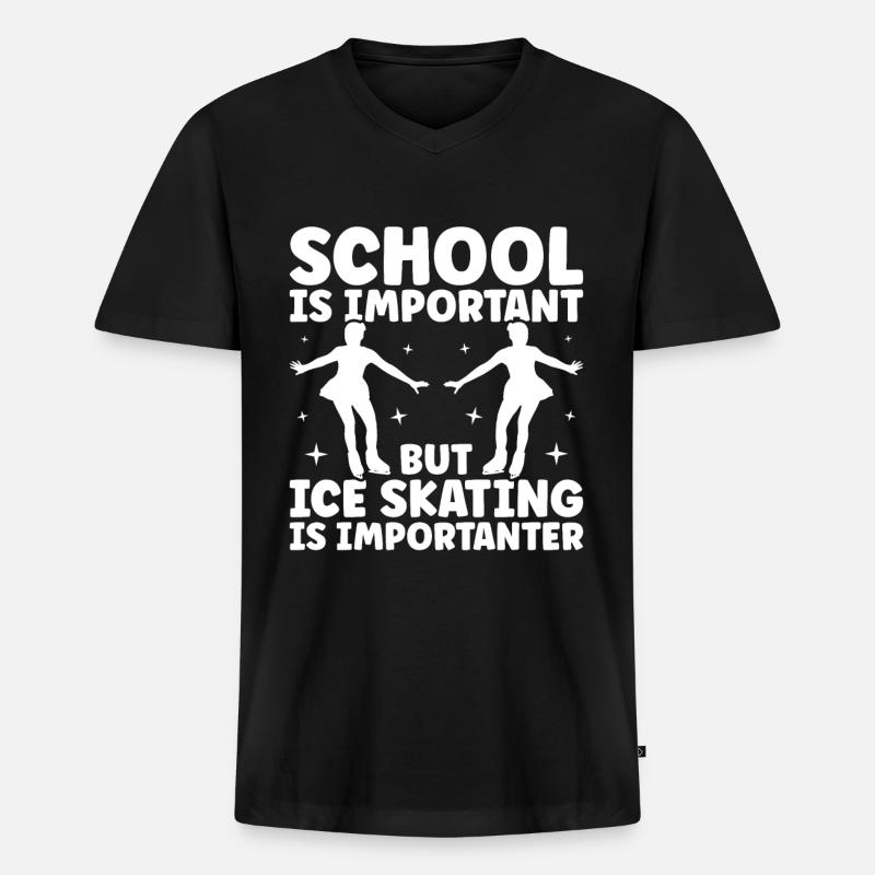 Eislaufen - Männer Premium Bio T-Shirt mit V-Ausschnitt - Schwarz