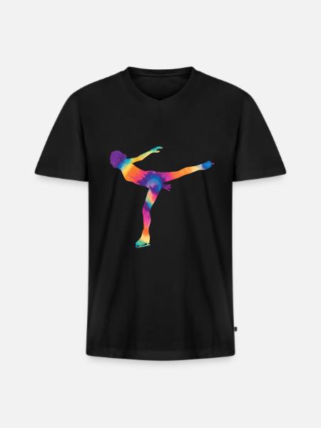 Patinage - T-shirt encolure en V Premium bio Homme - noir
