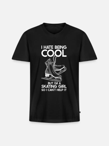 Ice skating - Men's Premium Organic T-shirt with V-neck - black
