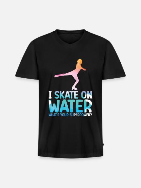 Patinage - T-shirt encolure en V Premium bio Homme - noir