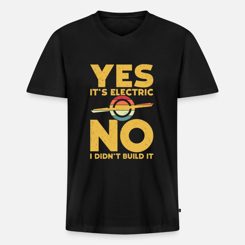 Einrad - Männer Premium Bio T-Shirt mit V-Ausschnitt - Schwarz