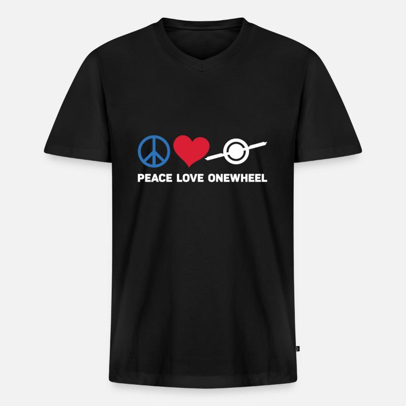 Einrad - Männer Premium Bio T-Shirt mit V-Ausschnitt - Schwarz