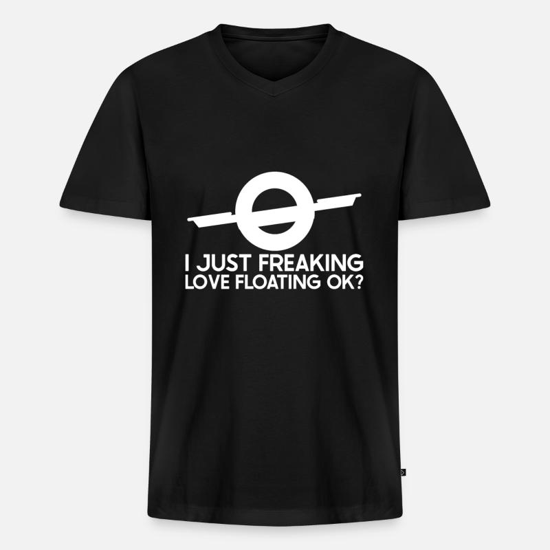 Einrad - Männer Premium Bio T-Shirt mit V-Ausschnitt - Schwarz
