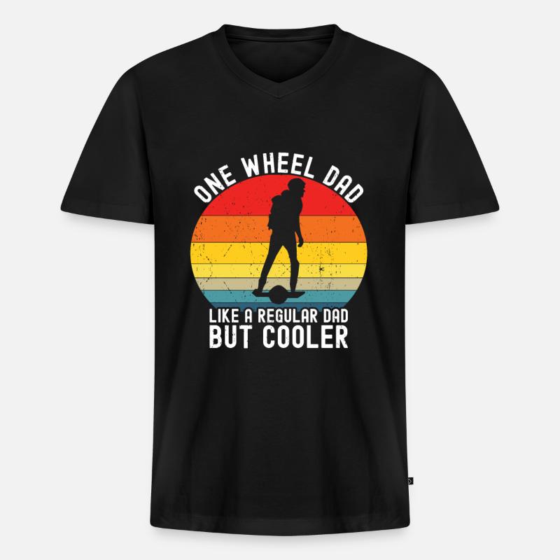 Einrad - Männer Premium Bio T-Shirt mit V-Ausschnitt - Schwarz