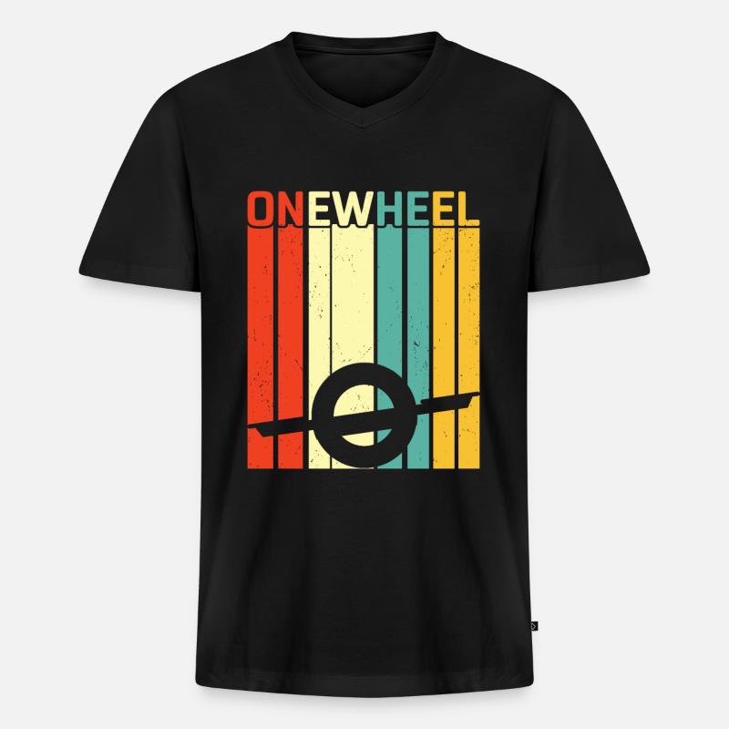 Einrad - Männer Premium Bio T-Shirt mit V-Ausschnitt - Schwarz
