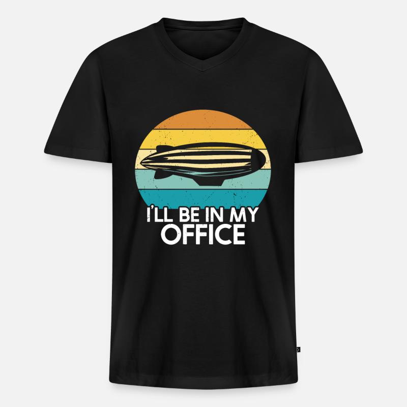 Zeppelin - Männer Premium Bio T-Shirt mit V-Ausschnitt - Schwarz