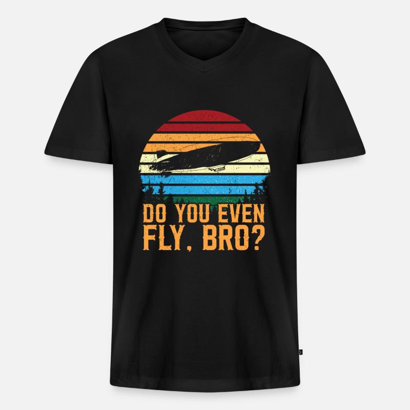 Zeppelin - Männer Premium Bio T-Shirt mit V-Ausschnitt - Schwarz