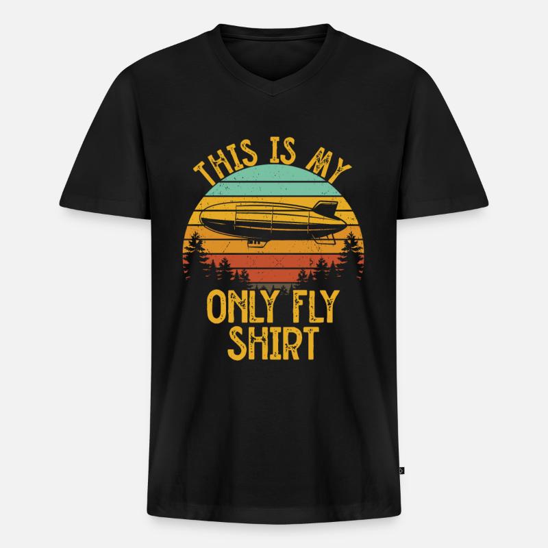 Zeppelin - Männer Premium Bio T-Shirt mit V-Ausschnitt - Schwarz