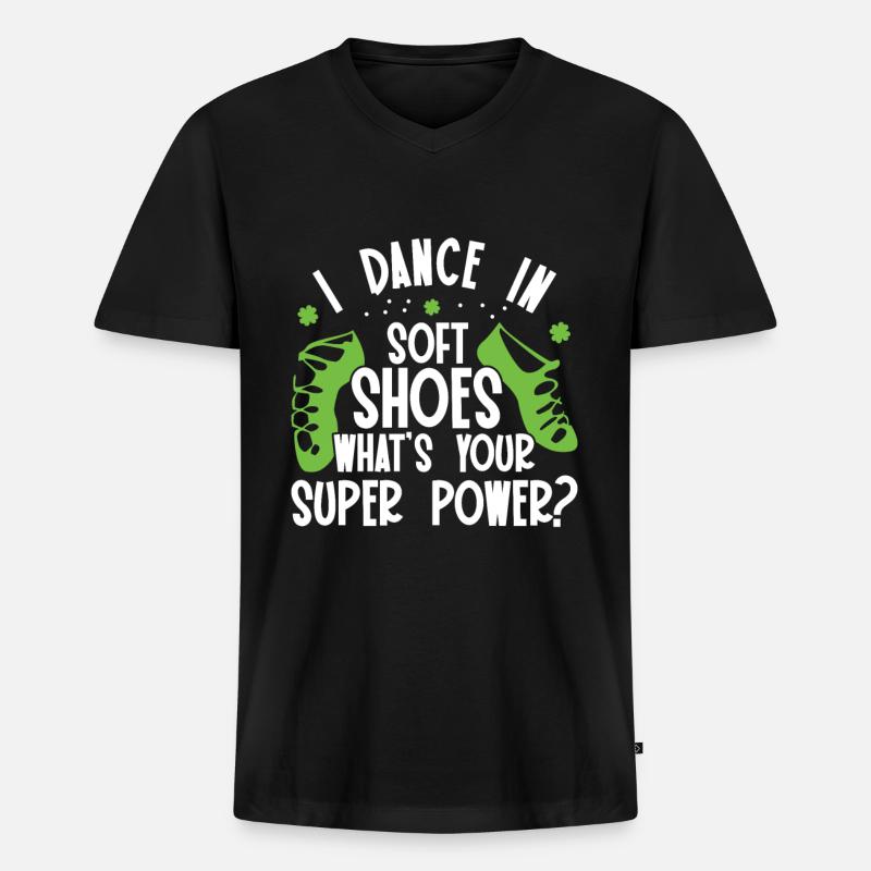 Irischer Tanz - Männer Premium Bio T-Shirt mit V-Ausschnitt - Schwarz