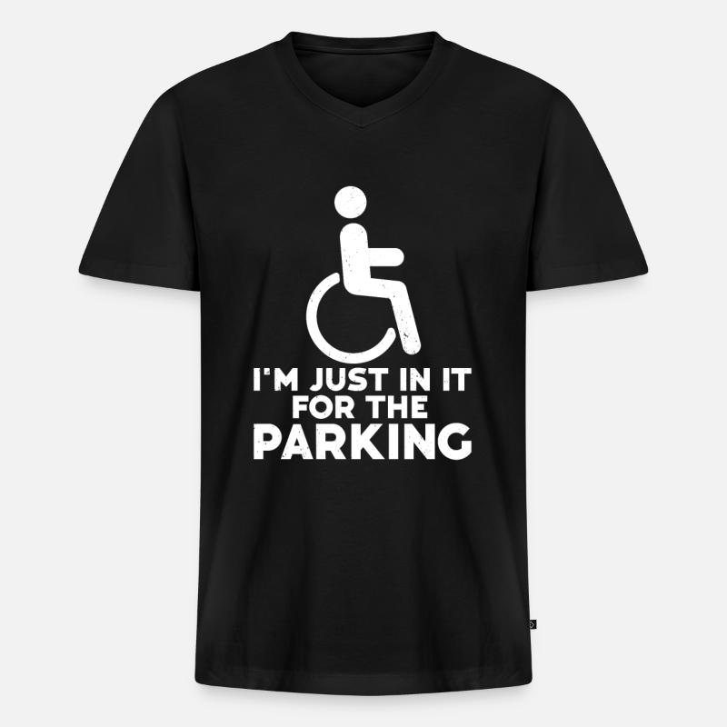 Rollstuhl - Männer Premium Bio T-Shirt mit V-Ausschnitt - Schwarz