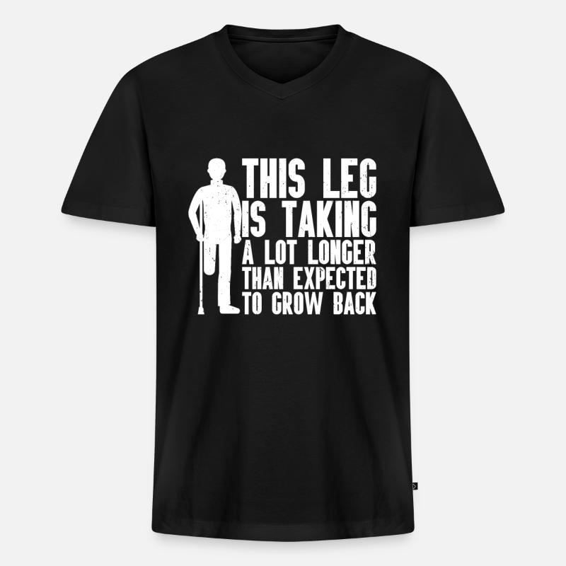Amputation - Männer Premium Bio T-Shirt mit V-Ausschnitt - Schwarz