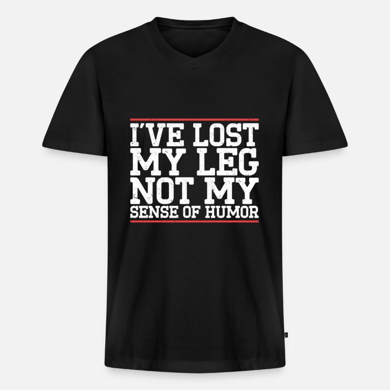 Amputation - Männer Premium Bio T-Shirt mit V-Ausschnitt - Schwarz
