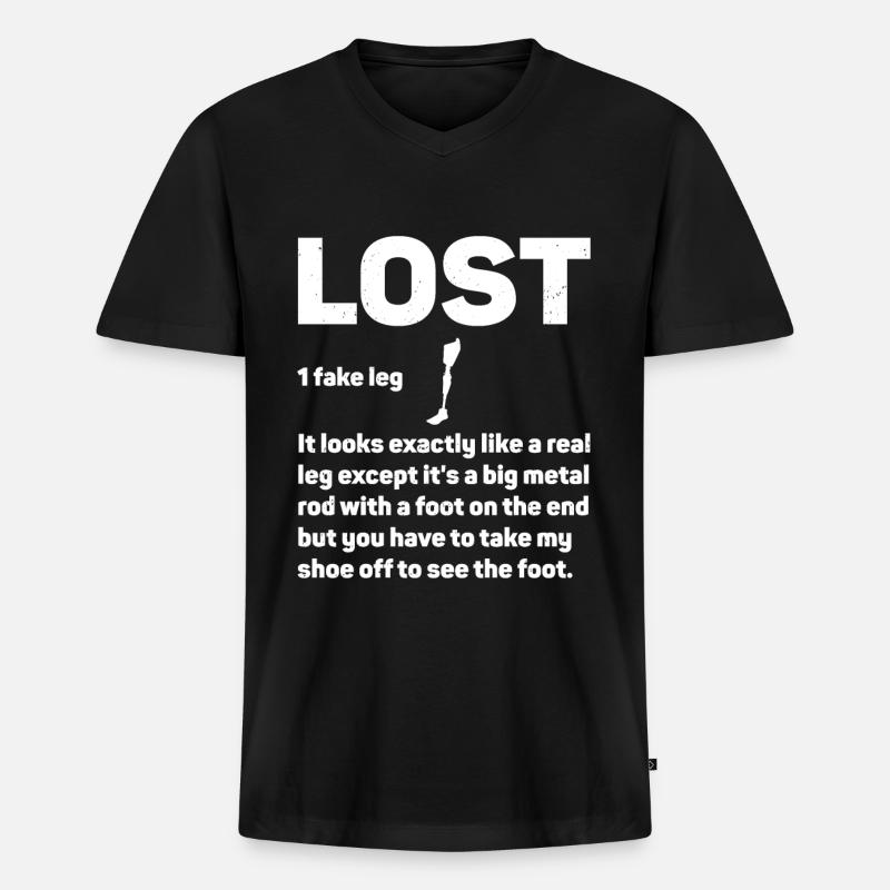 Amputation - Männer Premium Bio T-Shirt mit V-Ausschnitt - Schwarz