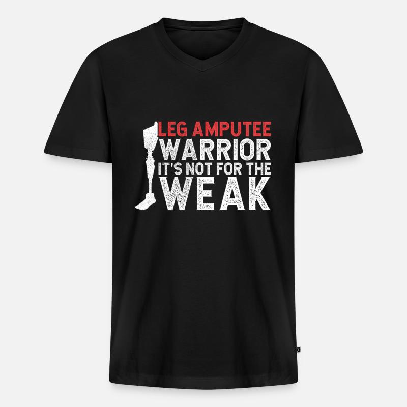 Amputation - Männer Premium Bio T-Shirt mit V-Ausschnitt - Schwarz