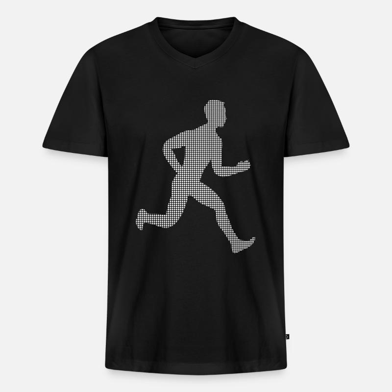 Joggen - Männer Premium Bio T-Shirt mit V-Ausschnitt - Schwarz