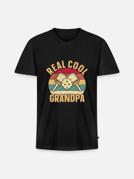 Grandpa Pickleball Paddle - Men's Premium Organic T-shirt with V-neck - black