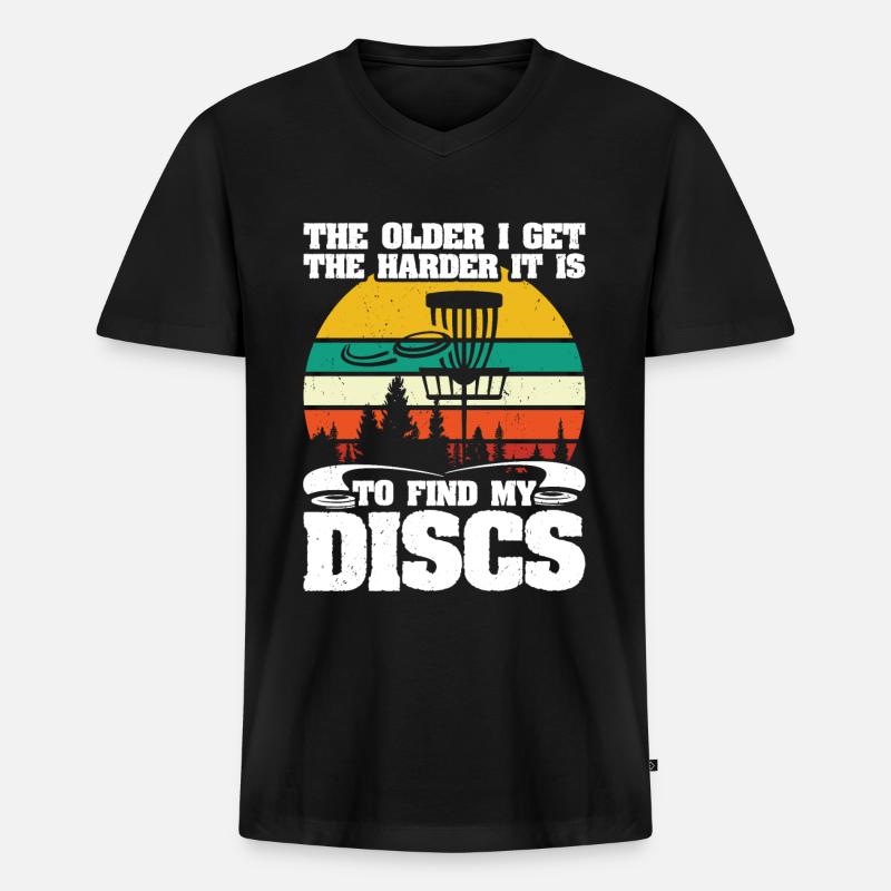 Golfscheiben-Frisbee - Männer Premium Bio T-Shirt mit V-Ausschnitt - Schwarz