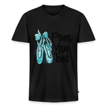 Ballet - T-shirt encolure en V Premium bio Homme - noir - Devant - Nico (187cm)