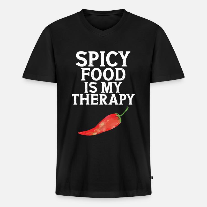 Chili-Pfeffer - Männer Premium Bio T-Shirt mit V-Ausschnitt - Schwarz