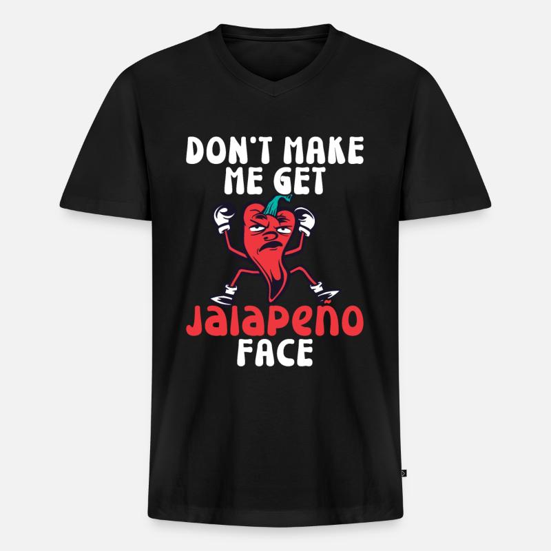 Chili-Pfeffer - Männer Premium Bio T-Shirt mit V-Ausschnitt - Schwarz