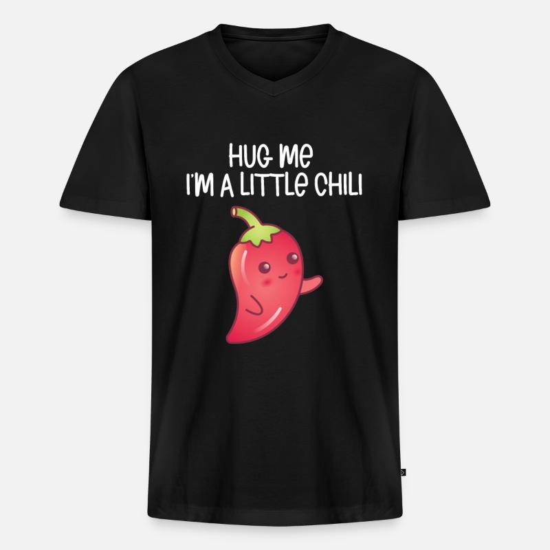 Chili-Pfeffer - Männer Premium Bio T-Shirt mit V-Ausschnitt - Schwarz