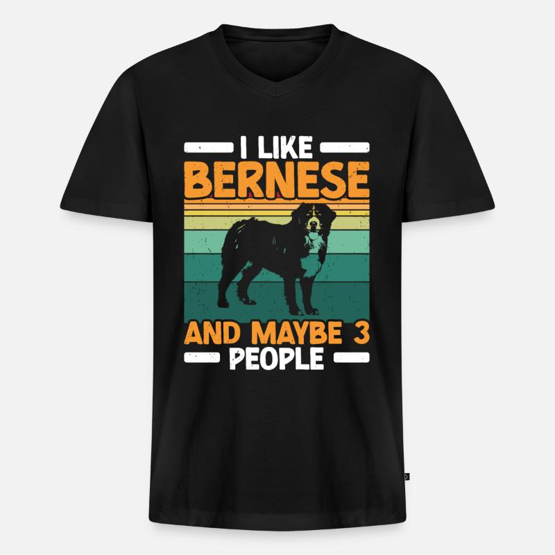 Berner - Männer Premium Bio T-Shirt mit V-Ausschnitt - Schwarz