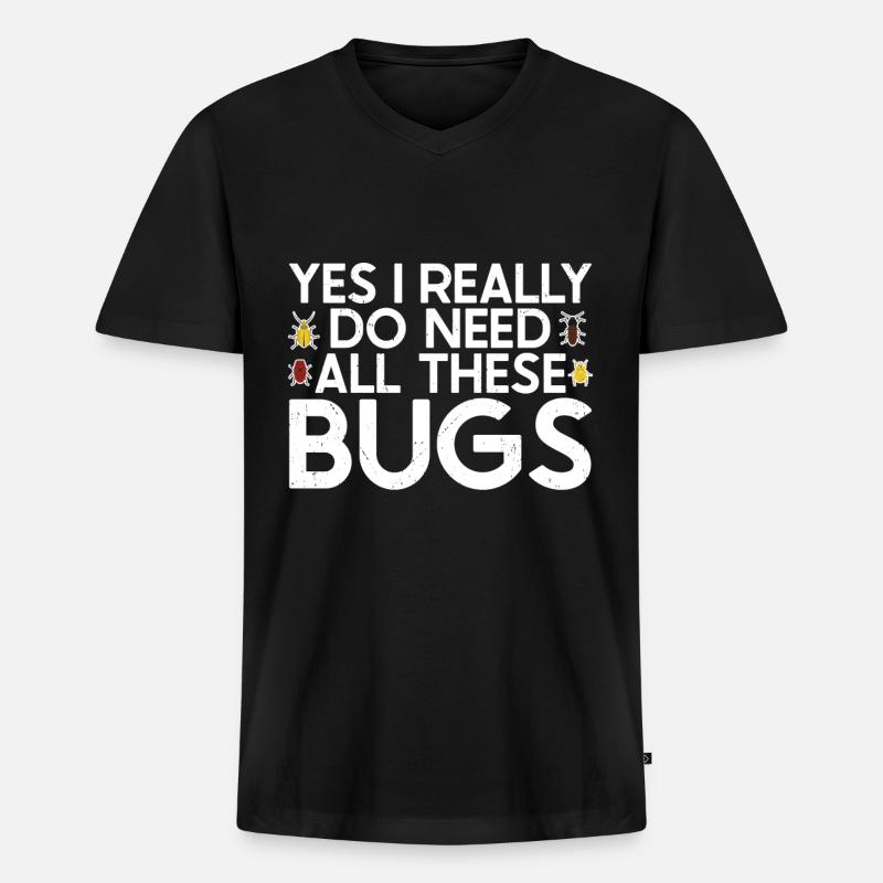 Insekt - Männer Premium Bio T-Shirt mit V-Ausschnitt - Schwarz