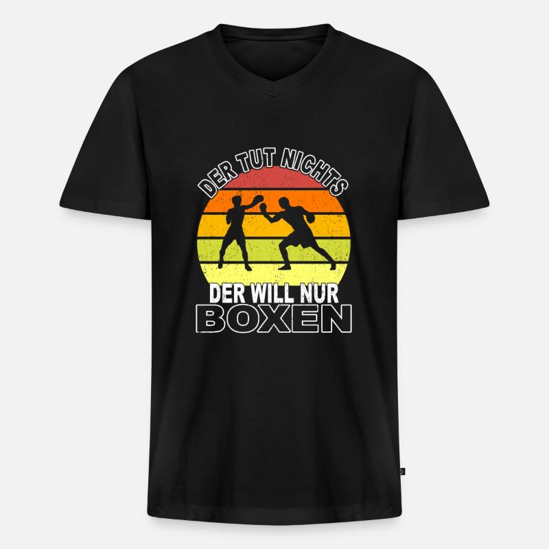 Boxen Spruch - Männer Premium Bio T-Shirt mit V-Ausschnitt - Schwarz